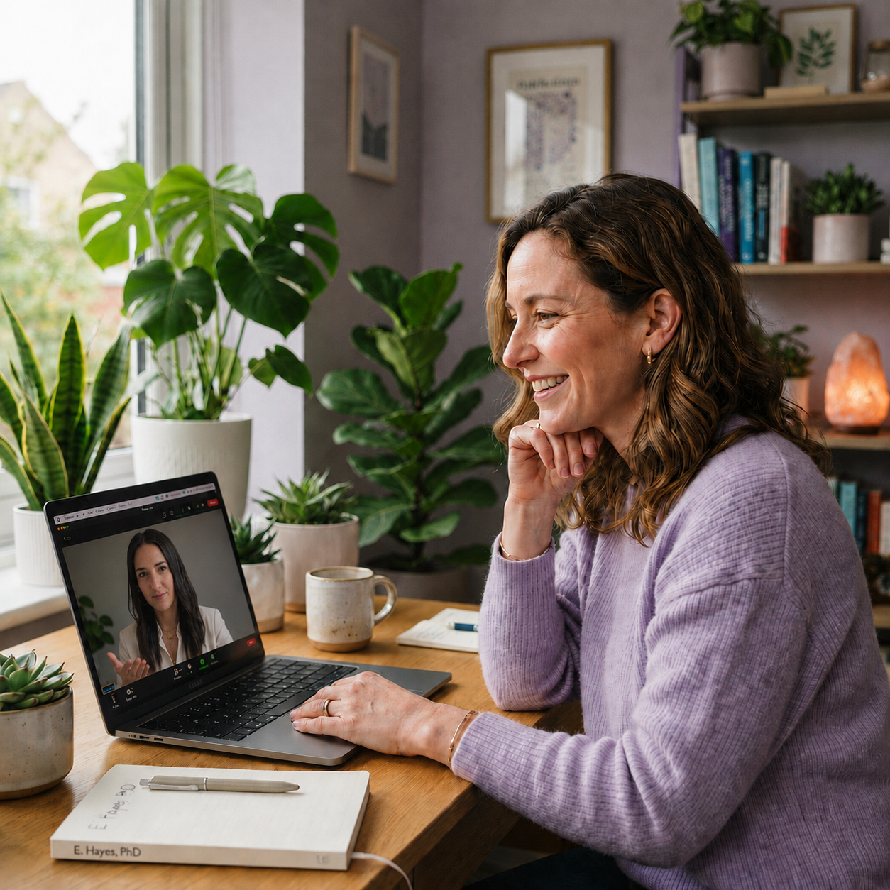 Terapeuta de Naibu durante una sesión de terapia online